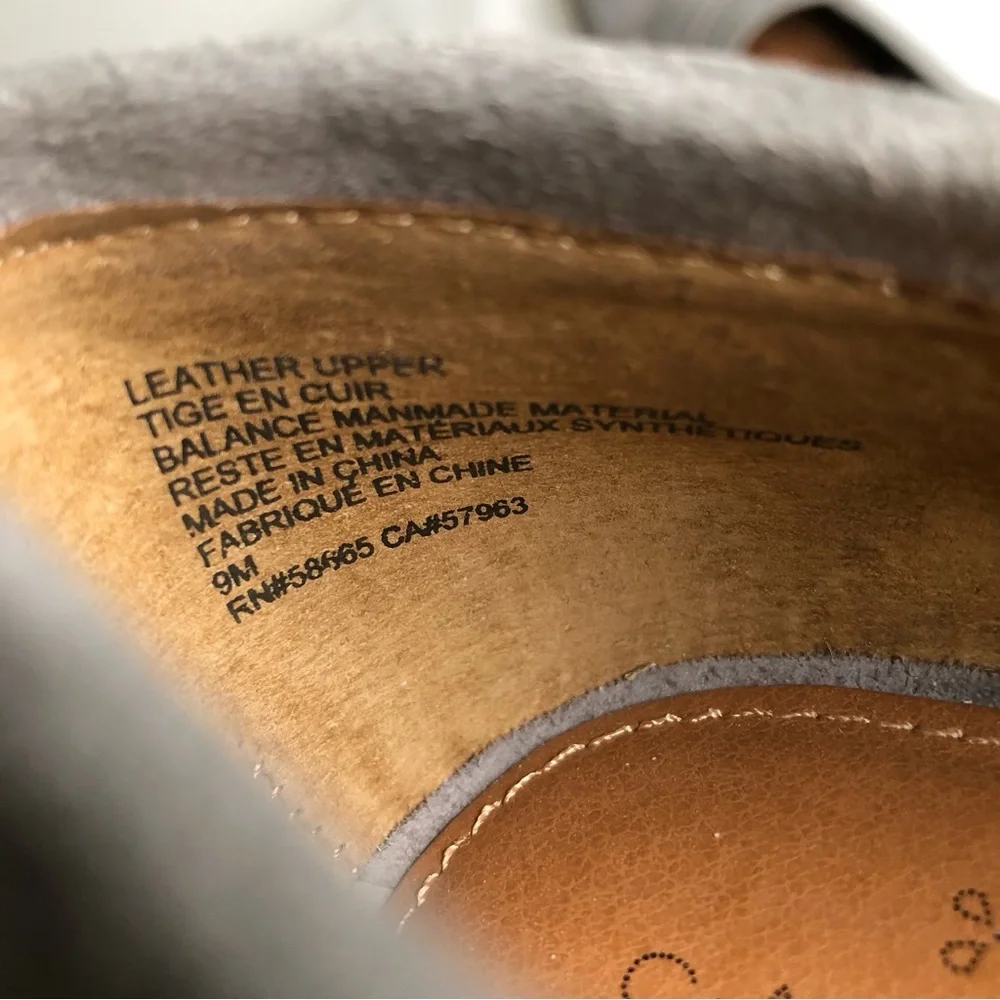 Caslon Women's Size 9M Tristan Grey Leather Suede Slip On Flats Loafers